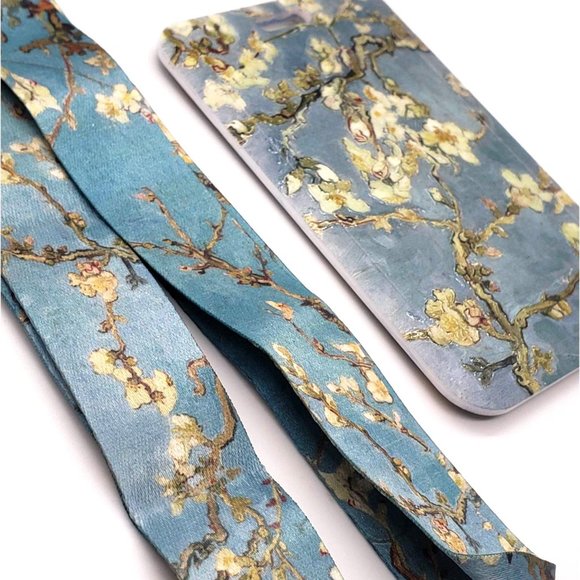 Almond Blossoms Van Gogh Lanyard Blue - Picture 2 of 4